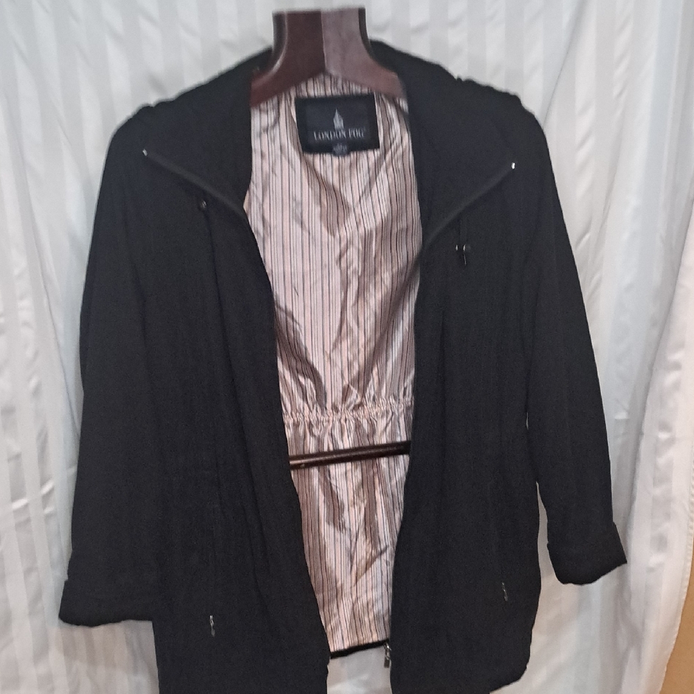 London Fog Women's Utility Jacket in Black Size 2X